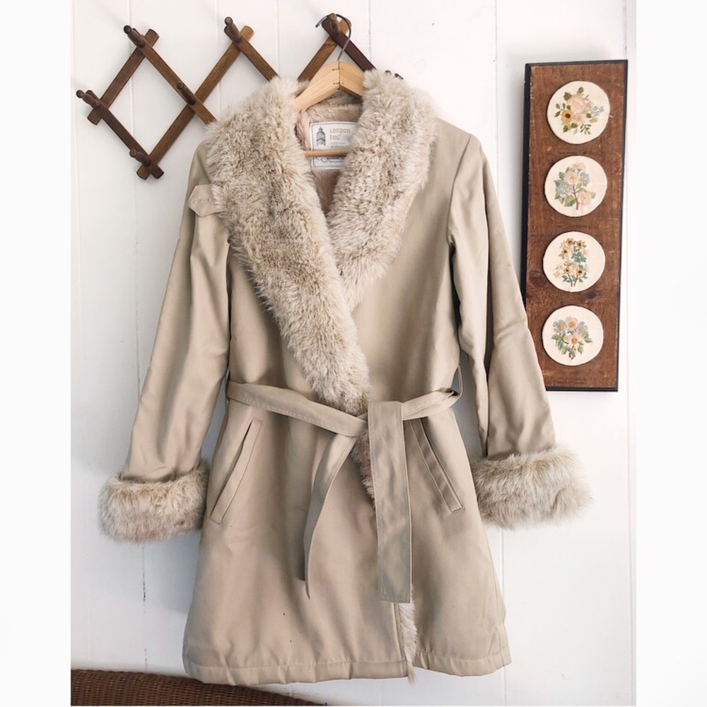 Vtg London Fog • Faux Fur Sherpa Lined Jacket